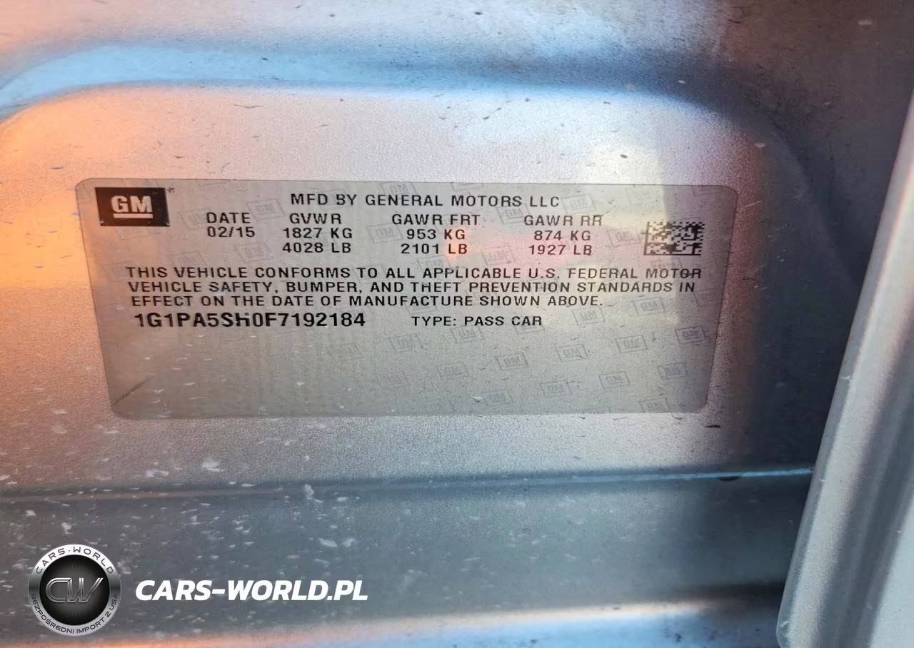 2015 Chevrolet Cruze Ls VIN:1G1PA5SH0F7192184 - 12