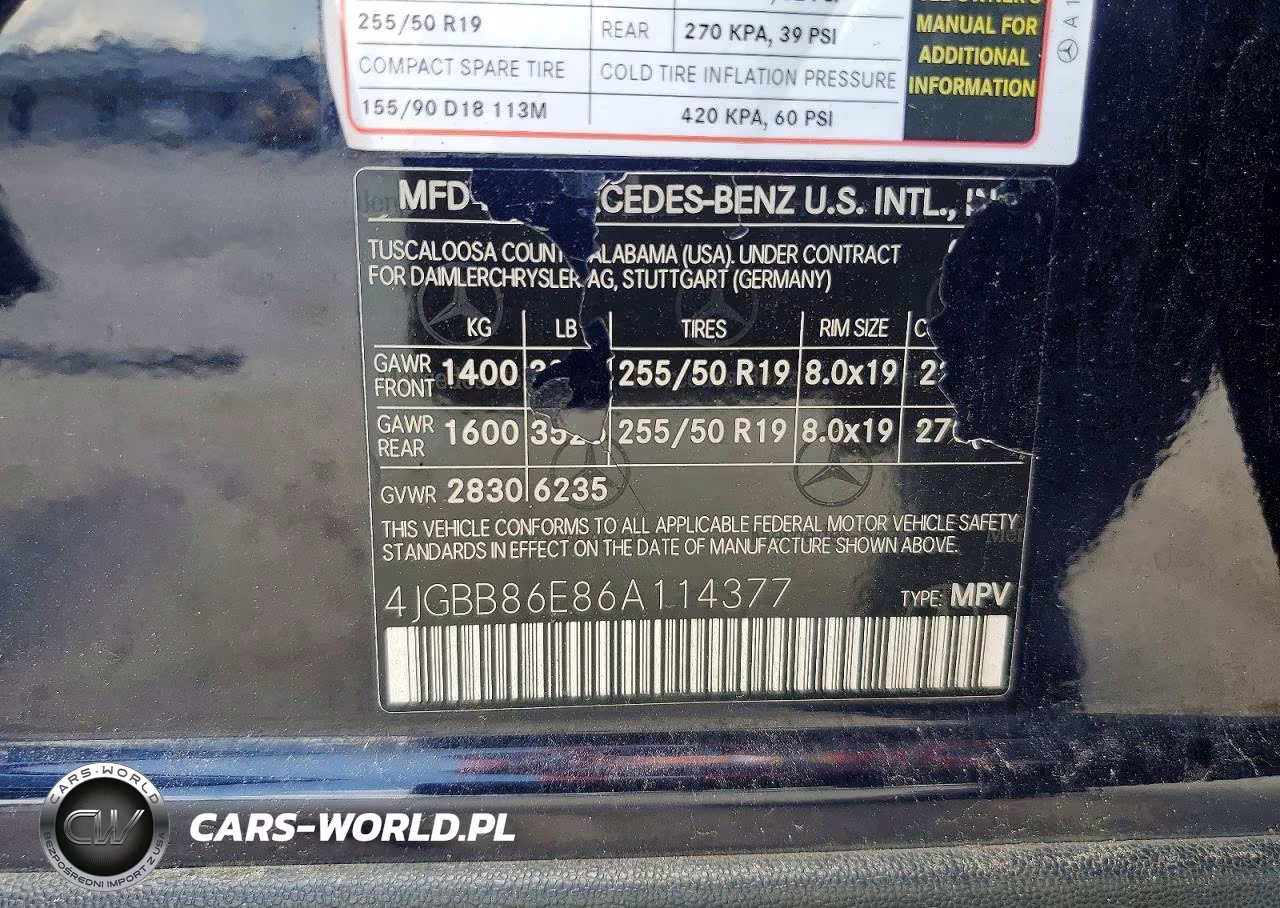 2006 Mercedes-Benz Ml 350 VIN:4JGBB86E86A114377 - 13