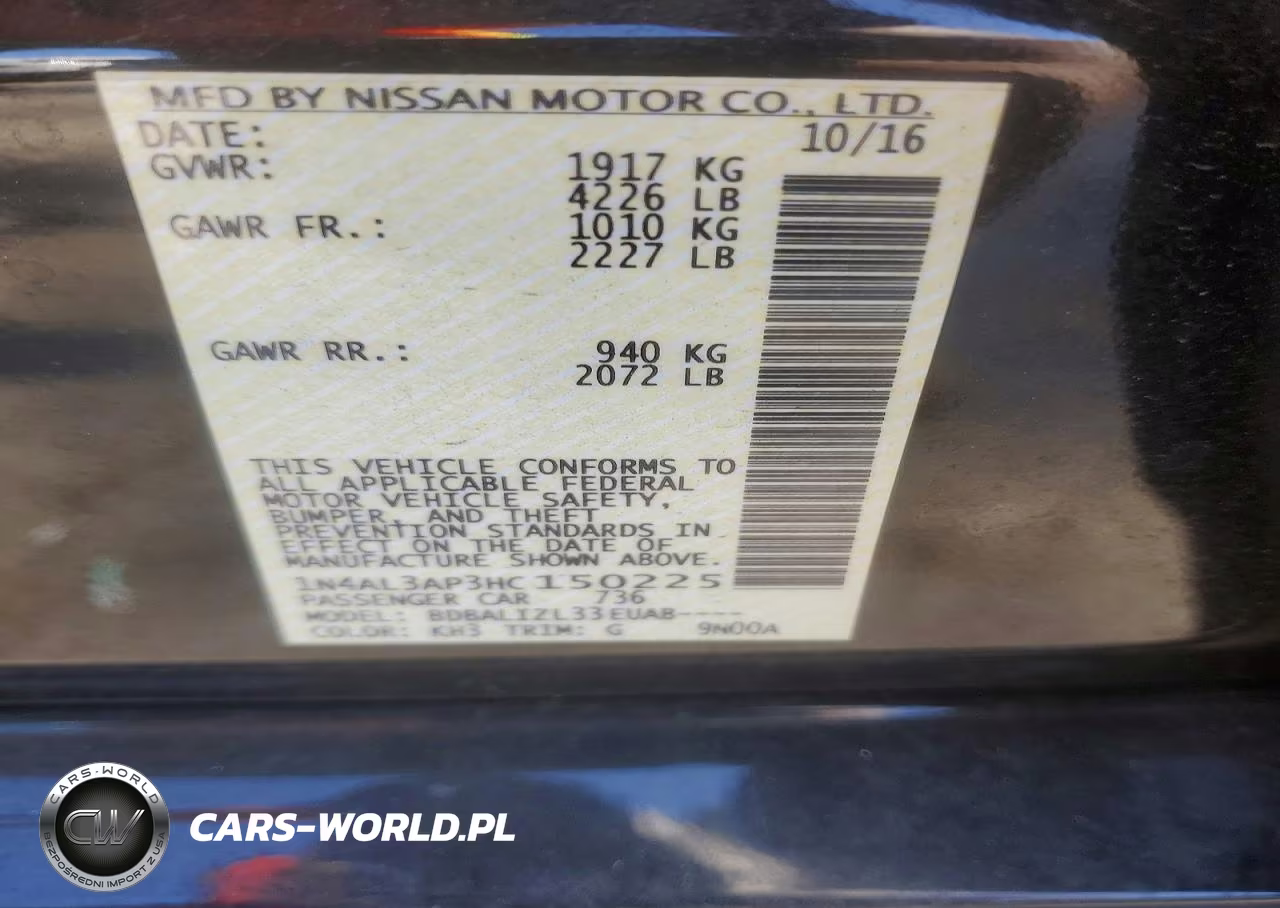 2017 Nissan Altima 2.5 Sv VIN:1N4AL3AP3HC150225 - 12