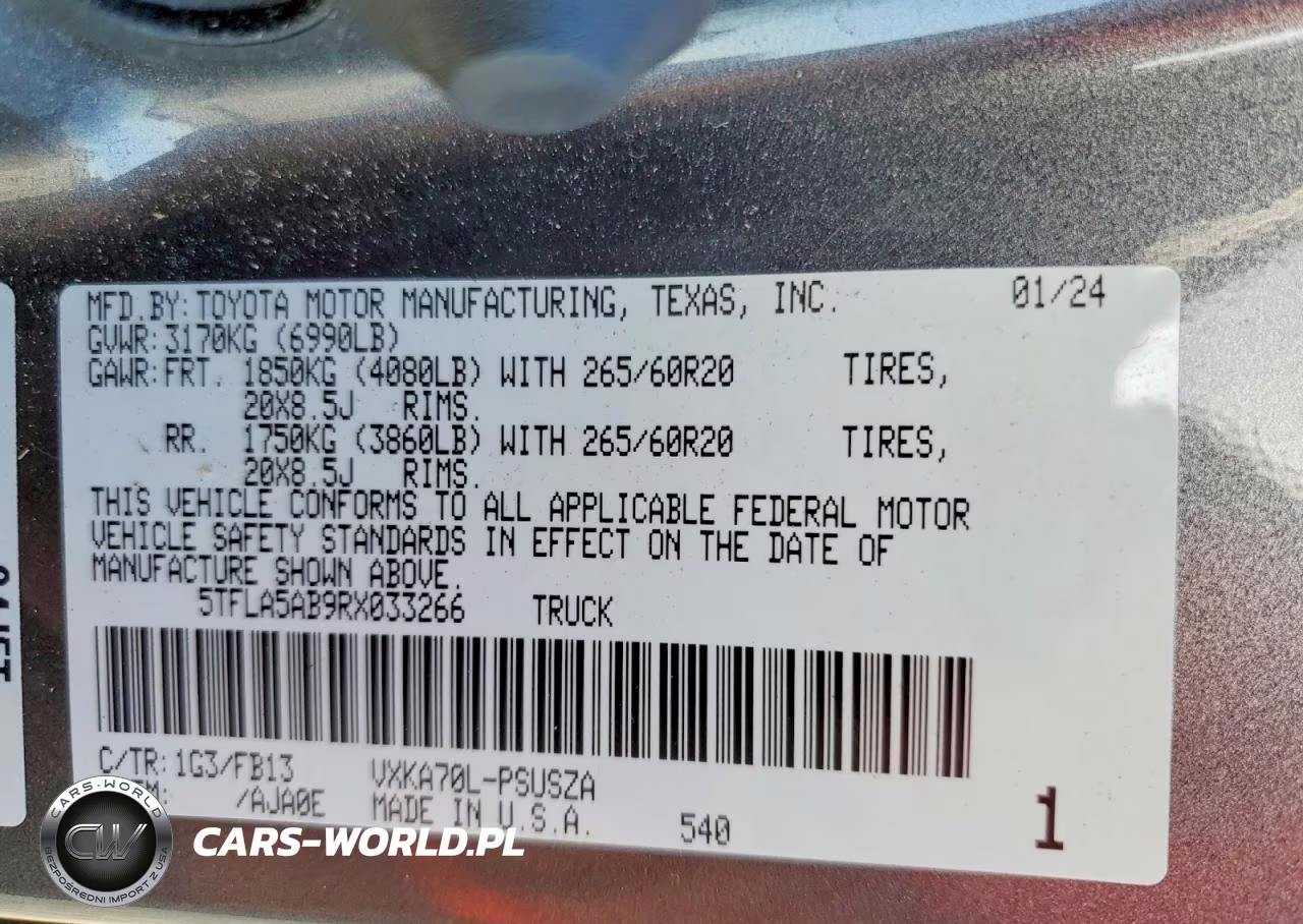 2024 Toyota Tundra Sr5 VIN:5TFLA5AB9RX033266 - 13