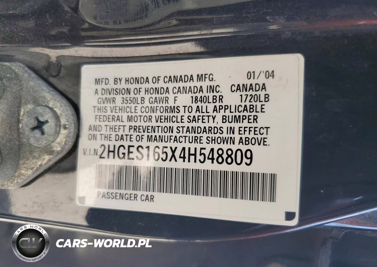 2004 Honda Civic Lx VIN:2HGES165X4H548809 - 12