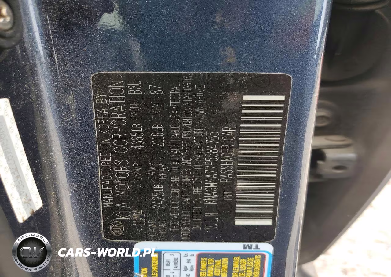 2015 Kia Optima Lx VIN:KNAGM4A77F5584735 - 12