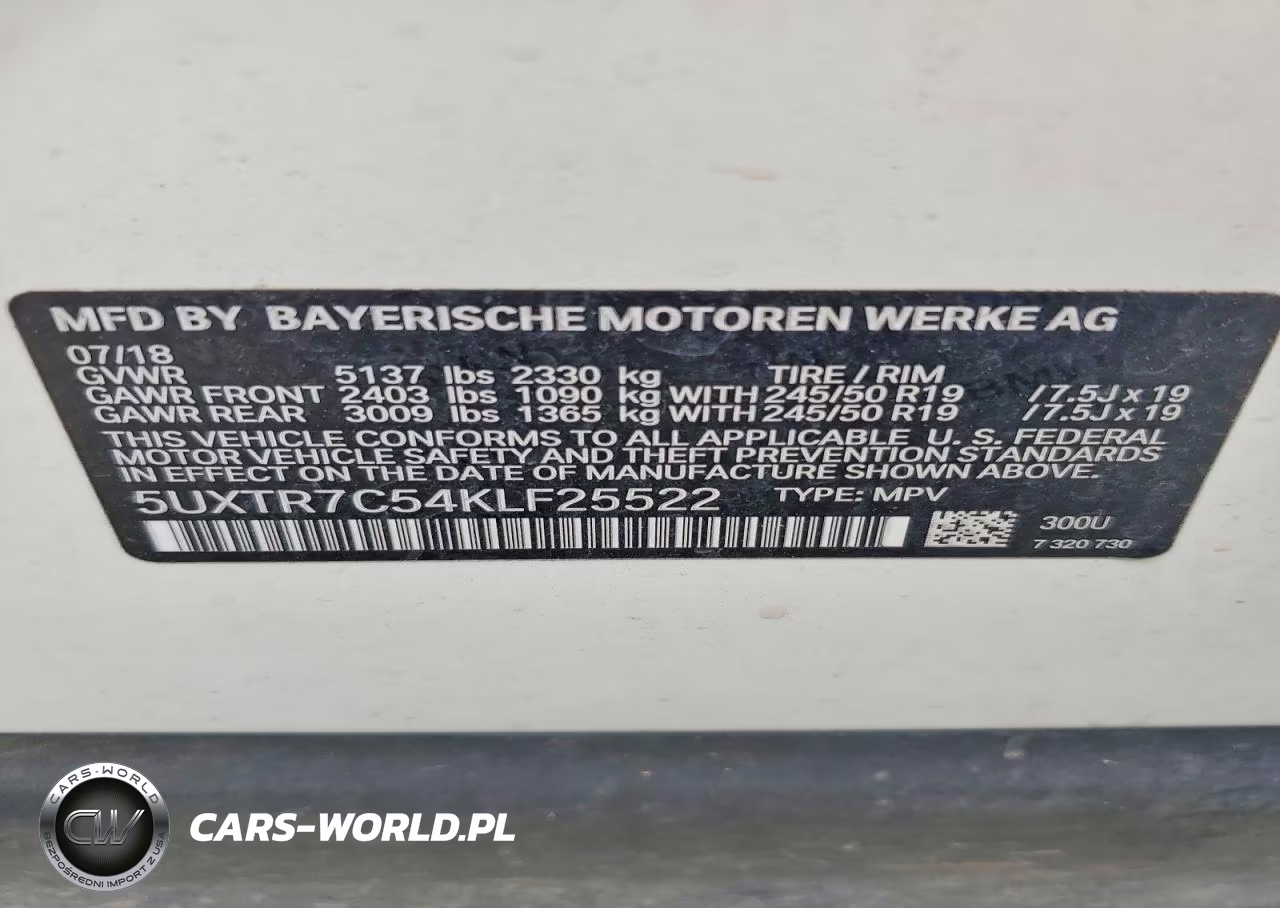 2019 BMW X3 Sdrive30I VIN:5UXTR7C54KLF25522 - 13