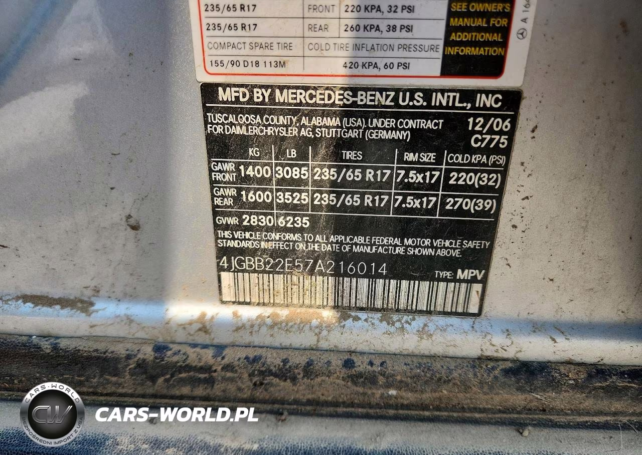 2007 Mercedes-Benz Ml 320 Cdi VIN:4JGBB22E57A216014 - 13