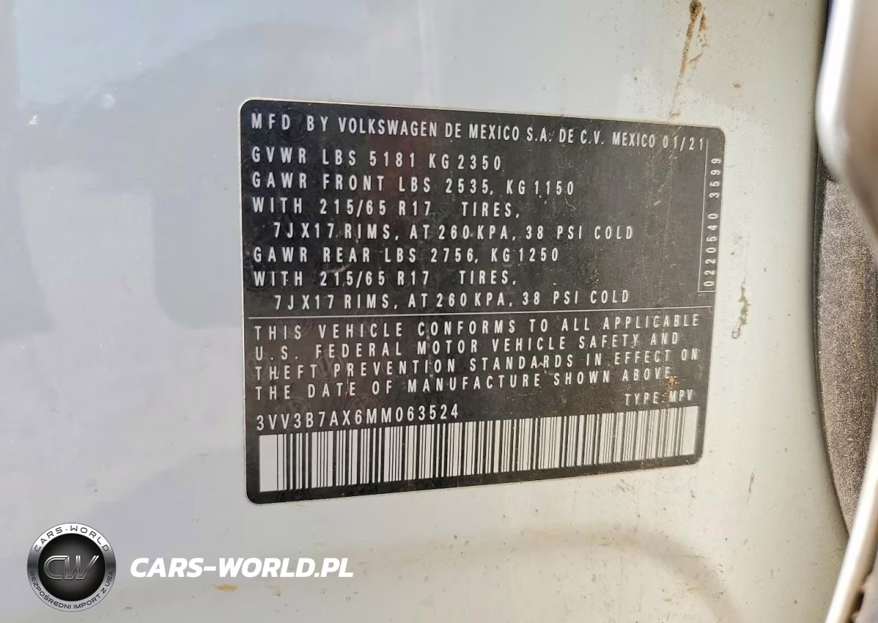 2021 Volkswagen Tiguan Se VIN:3VV3B7AX6MM063524 - 13