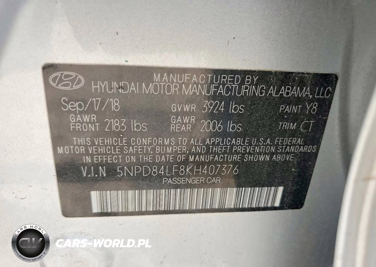 2019 Hyundai Elantra Sel VIN:5NPD84LF8KH407376 - 12
