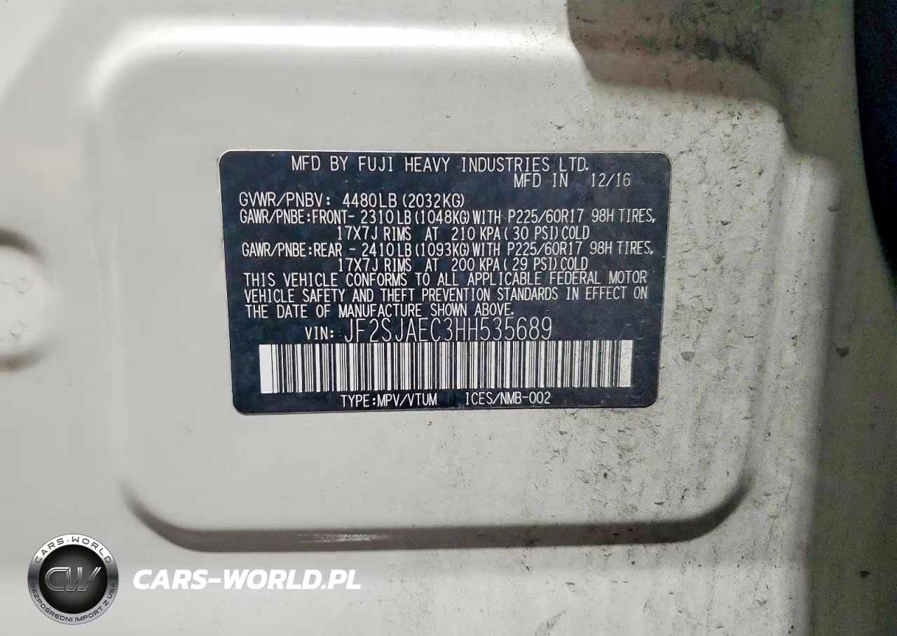 2017 Subaru Forester 2.5I Premium VIN:JF2SJAEC3HH535689 - 13