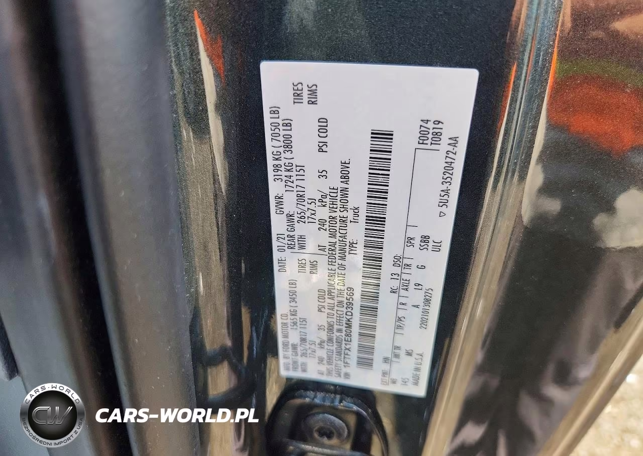 2021 Ford F150 Super Cab VIN:1FTFX1E80MKD39569 - 12