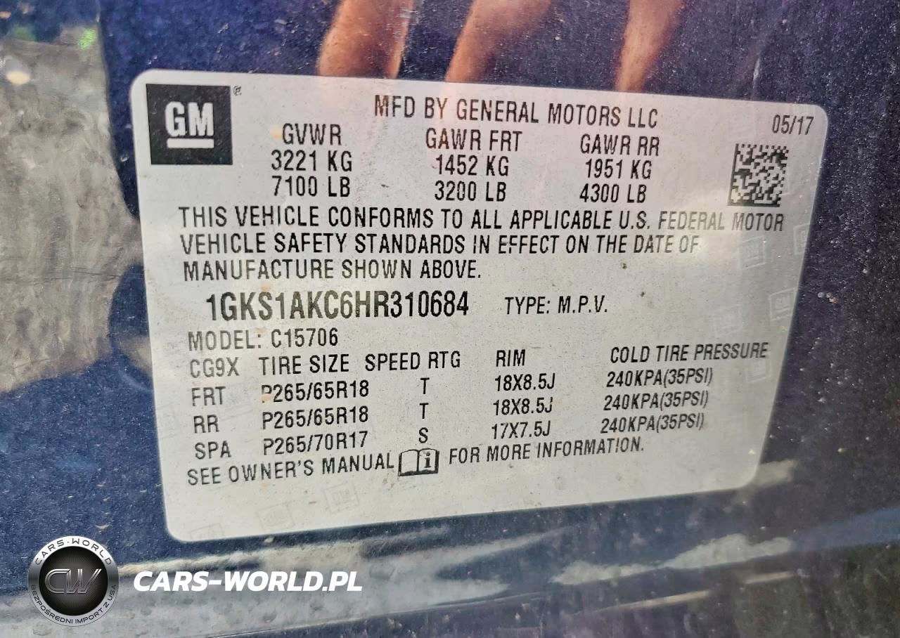 2017 GMC Yukon Sle VIN:1GKS1AKC6HR310684 - 13