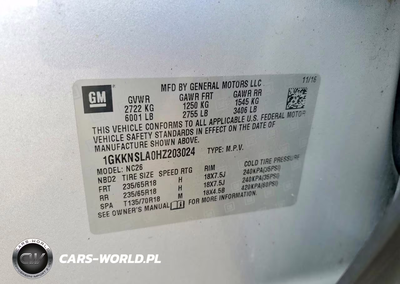 2017 GMC Acadia Sle VIN:1GKKNSLA0HZ203024 - 13