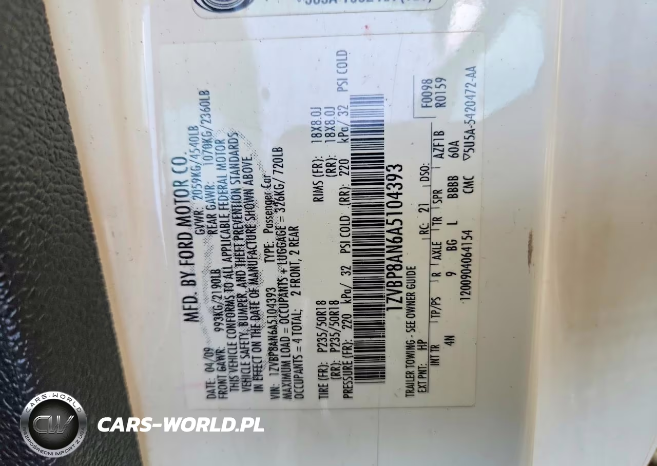 2010 Ford Mustang VIN:1ZVBP8AN6A5104393 - 12