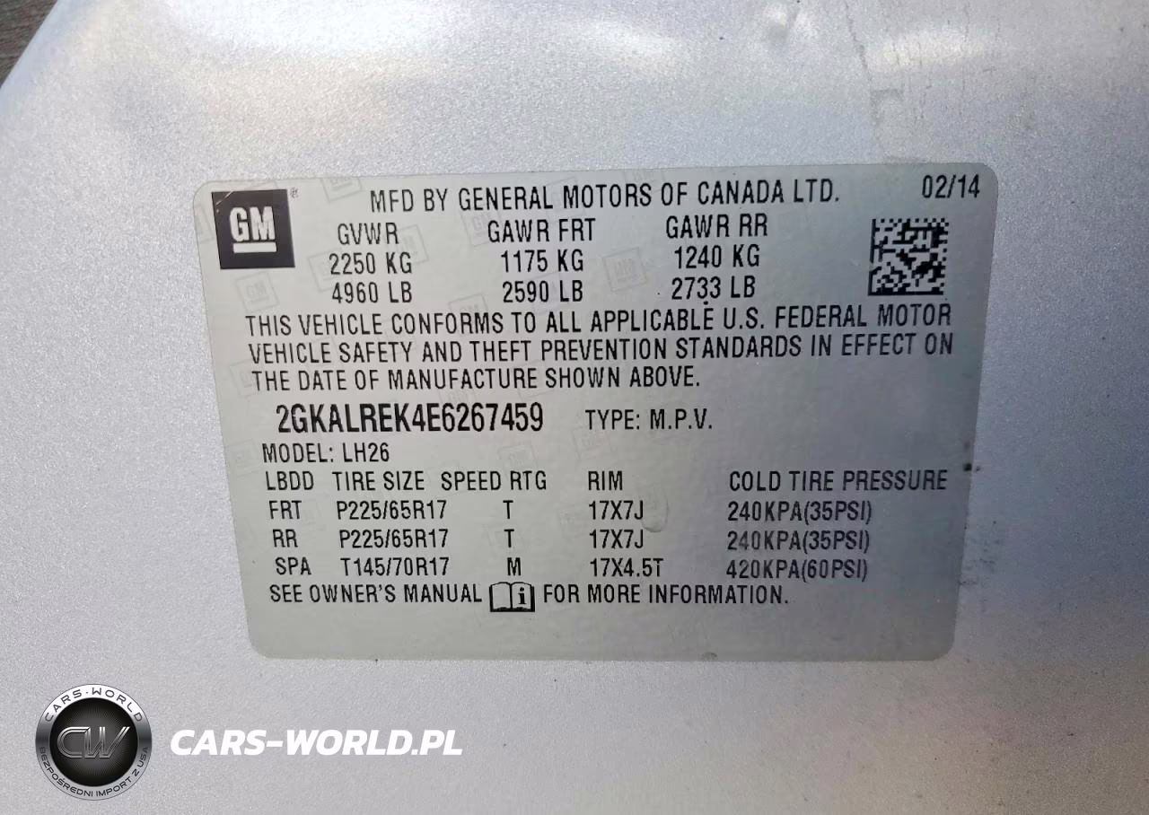 2014 GMC Terrain Sle VIN:2GKALREK4E6267459 - 14