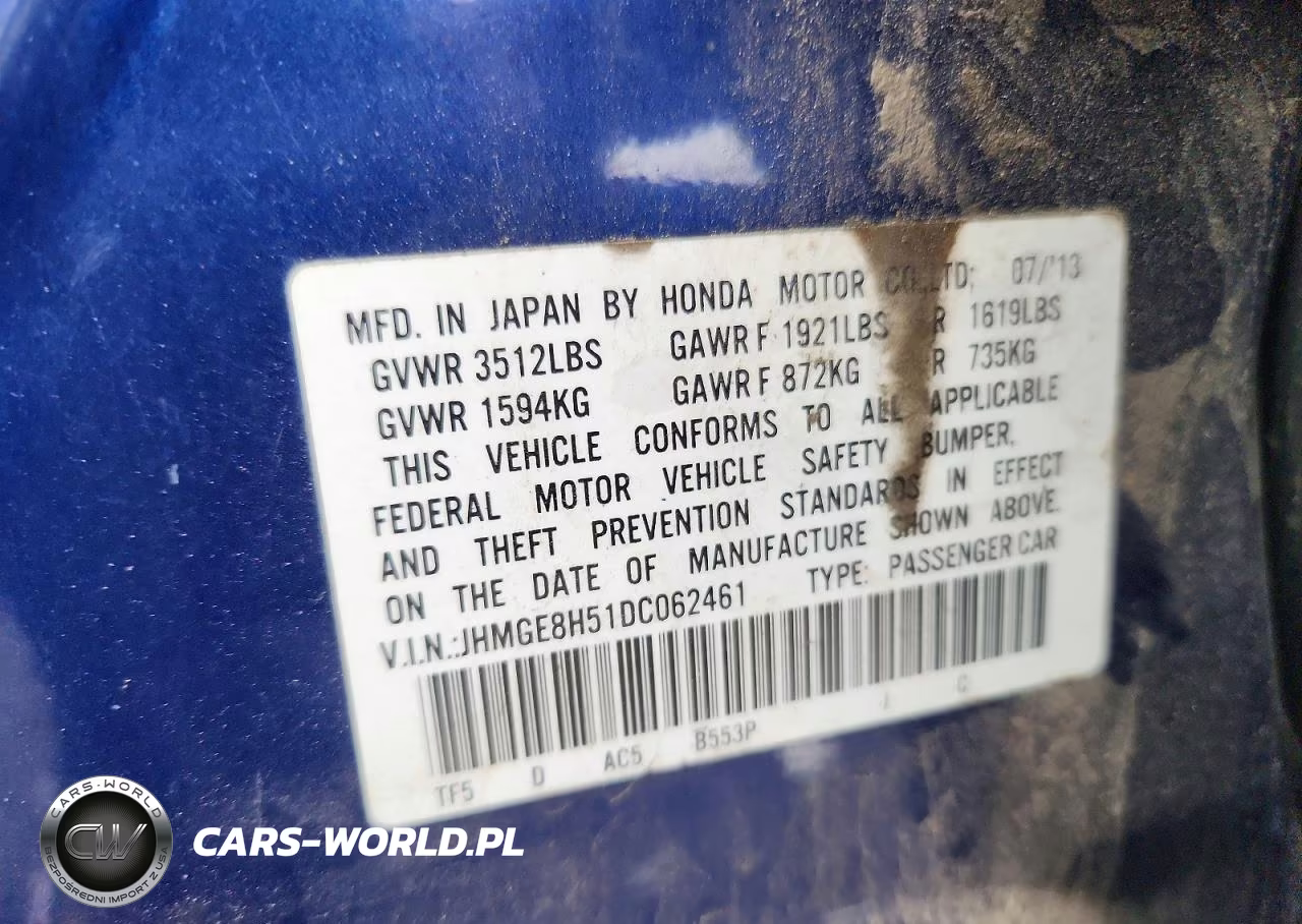 2013 Honda Fit Sport VIN:JHMGE8H51DC062461 - 13