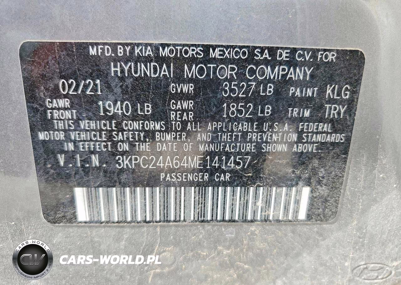 2021 Hyundai Accent Se VIN:3KPC24A64ME141457 - 12