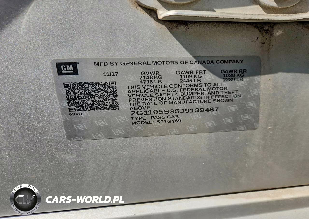 2018 Chevrolet Impala VIN:2G1105S35J9139467 - 13