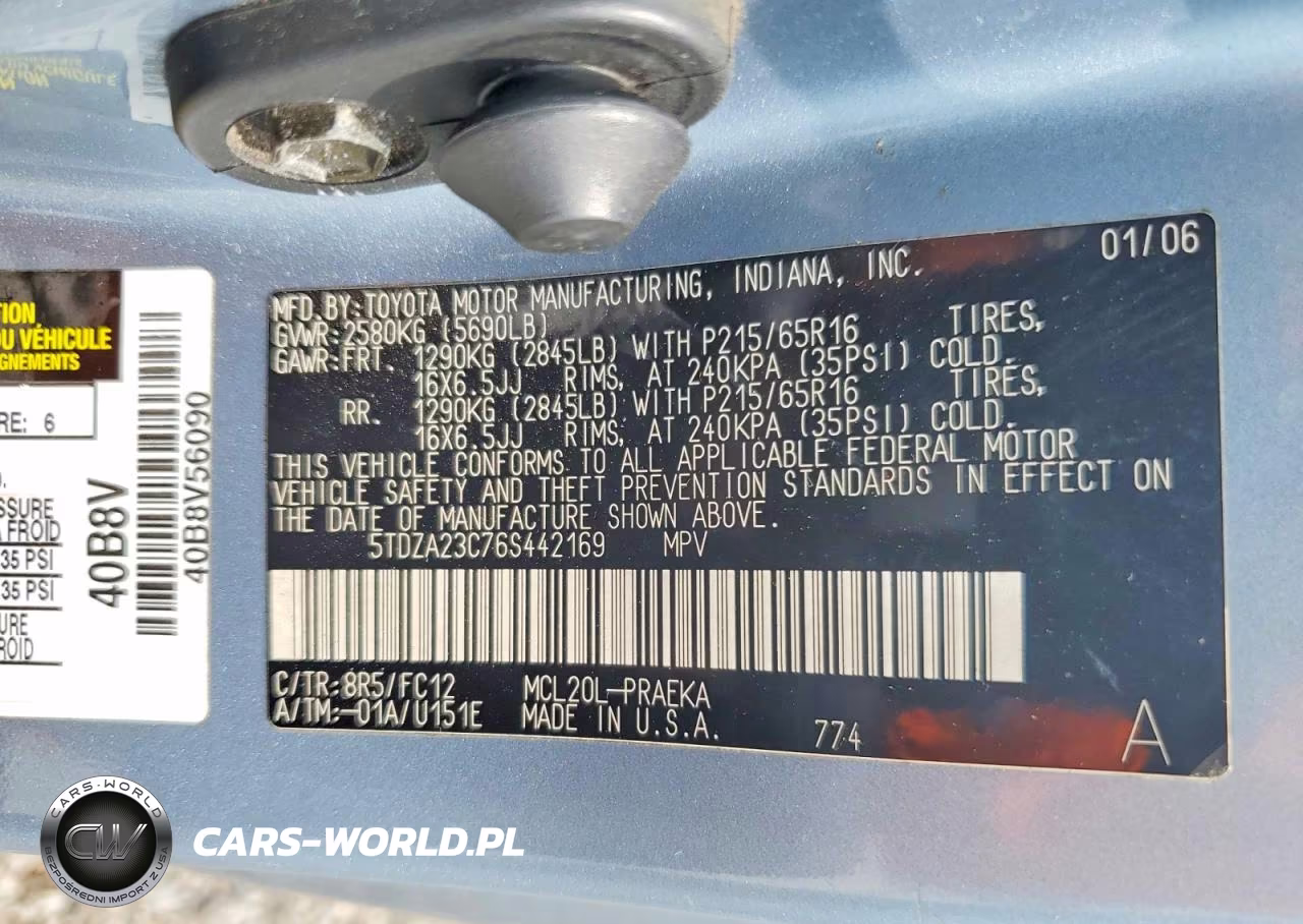 2006 Toyota Sienna Le 8 Passenger VIN:5TDZA23C76S442169 - 13