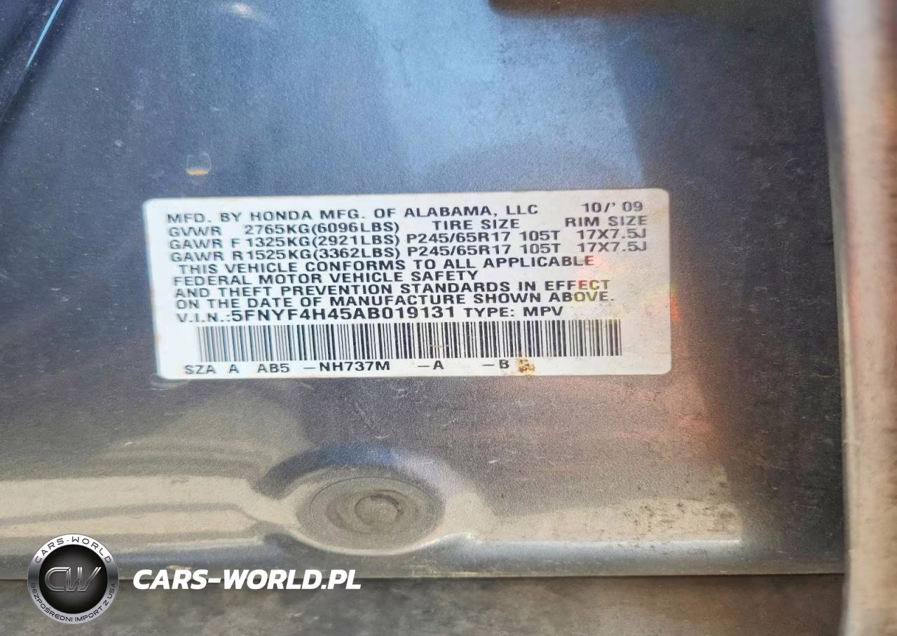 2010 Honda Pilot Ex VIN:5FNYF4H45AB019131 - 13
