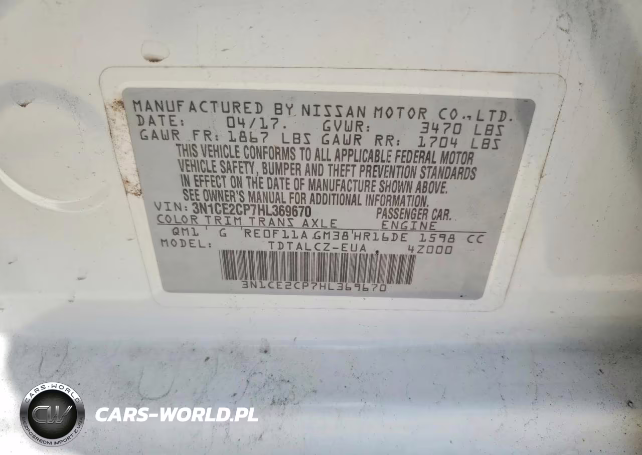 2017 Nissan Versa Note S Plus VIN:3N1CE2CP7HL369670 - 12