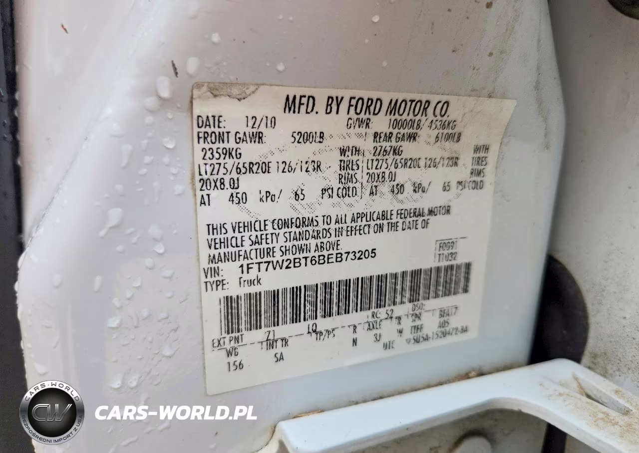 2011 Ford F250 Super Duty VIN:1FT7W2BT6BEB73205 - 12
