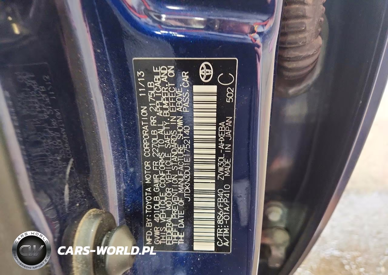 2014 Toyota Prius Two VIN:JTDKN3DU1E1752140 - 12