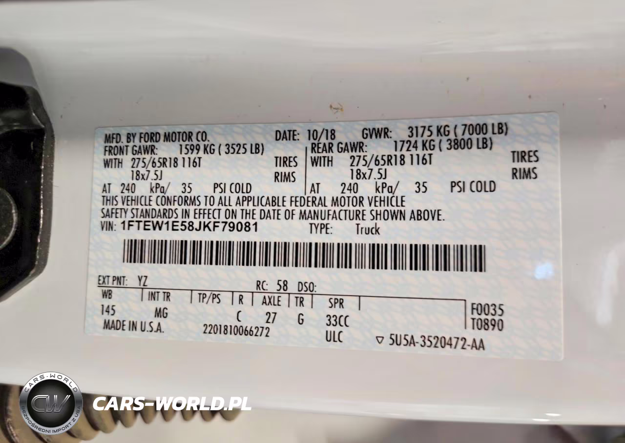 2018 Ford F150 Supercrew VIN:1FTEW1E58JKF79081 - 13
