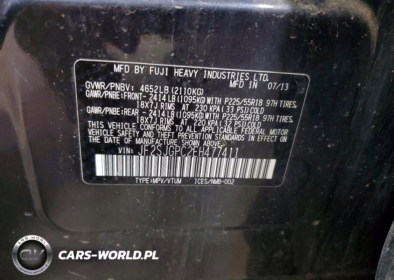2014 Subaru Forester VIN:JF2SJGPC2EH477411 - 14