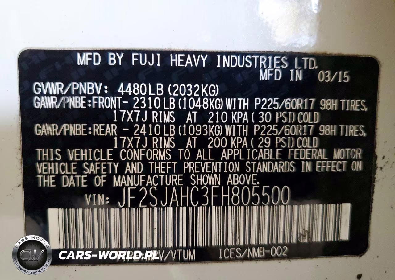 2015 Subaru Forester VIN:JF2SJAHC3FH805500 - 12
