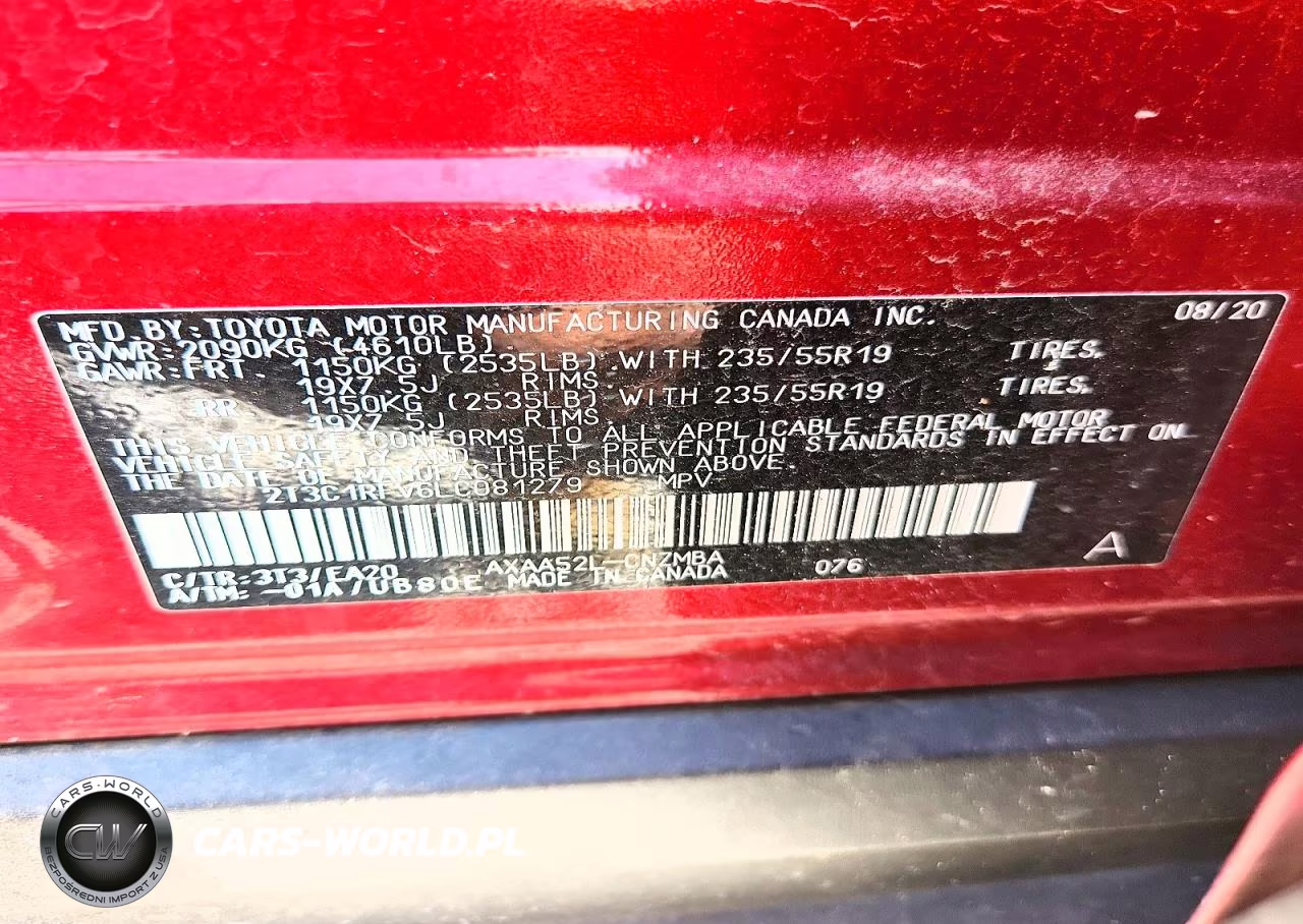 2020 Toyota Rav4 Xle Premium VIN:2T3C1RFV6LC081279 - 13
