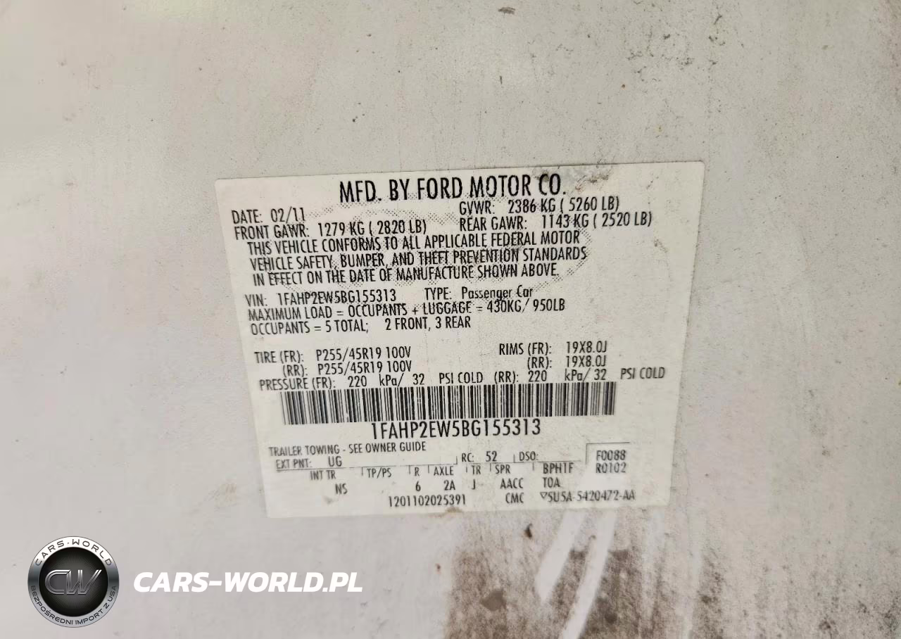 2011 Ford Taurus Sel VIN:1FAHP2EW5BG155313 - 12