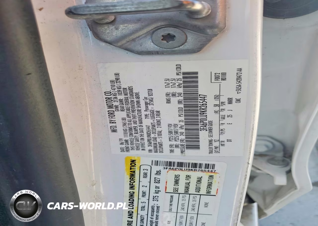 2019 Ford Fusion Se VIN:3FA6P0LU9KR265447 - 12