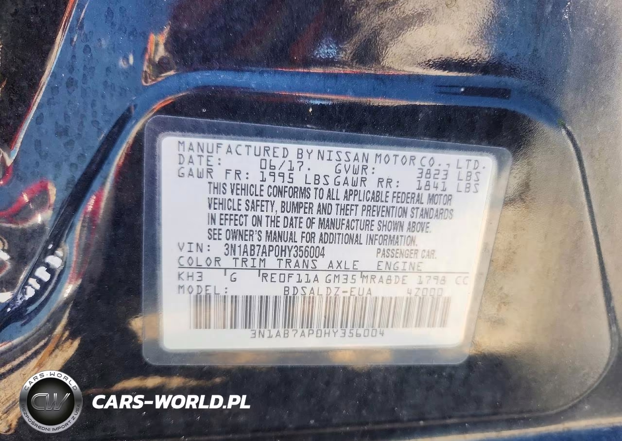 2017 Nissan Sentra Sv VIN:3N1AB7AP0HY356004 - 13