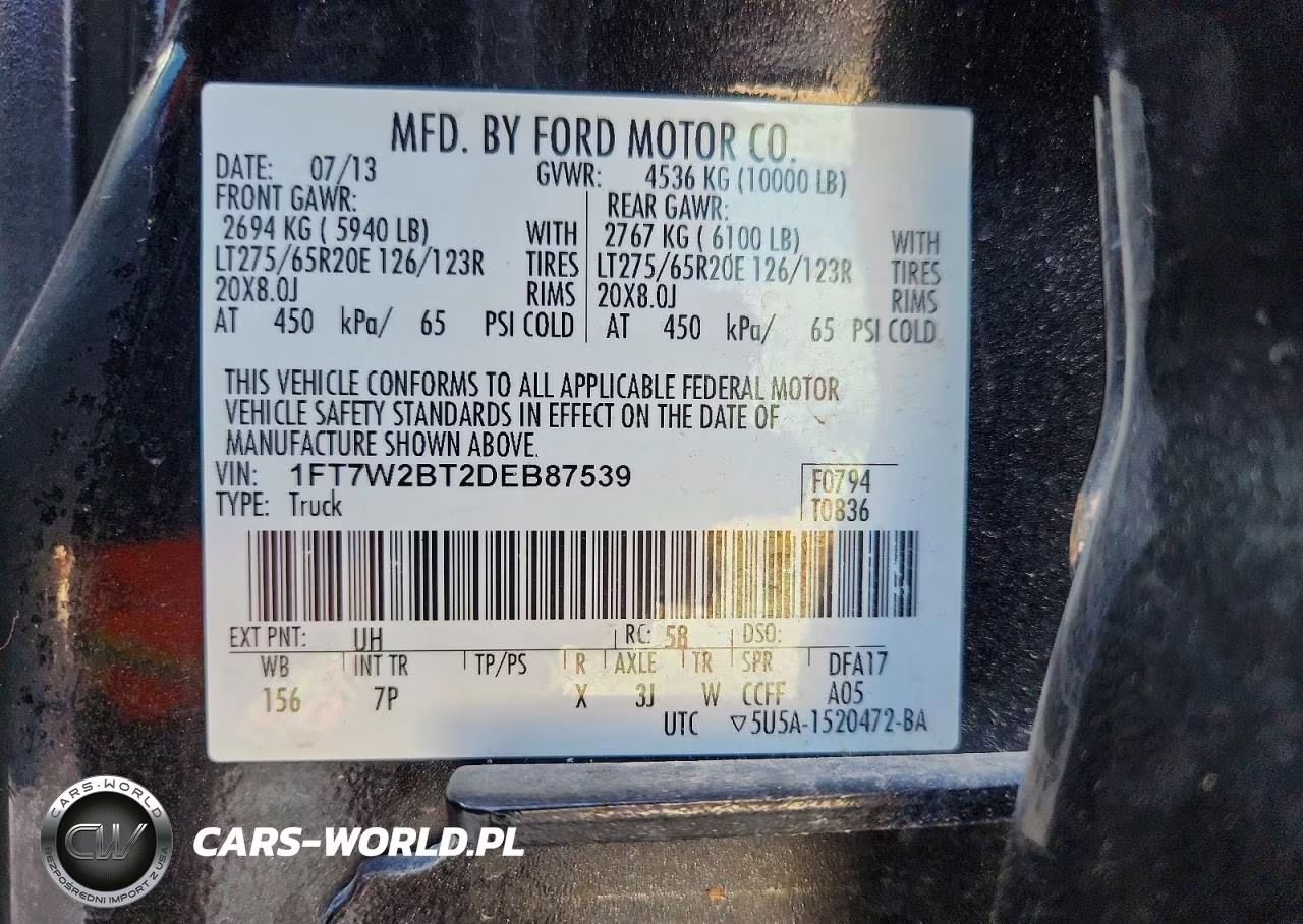 2013 Ford F250 Super Duty VIN:1FT7W2BT2DEB87539 - 12