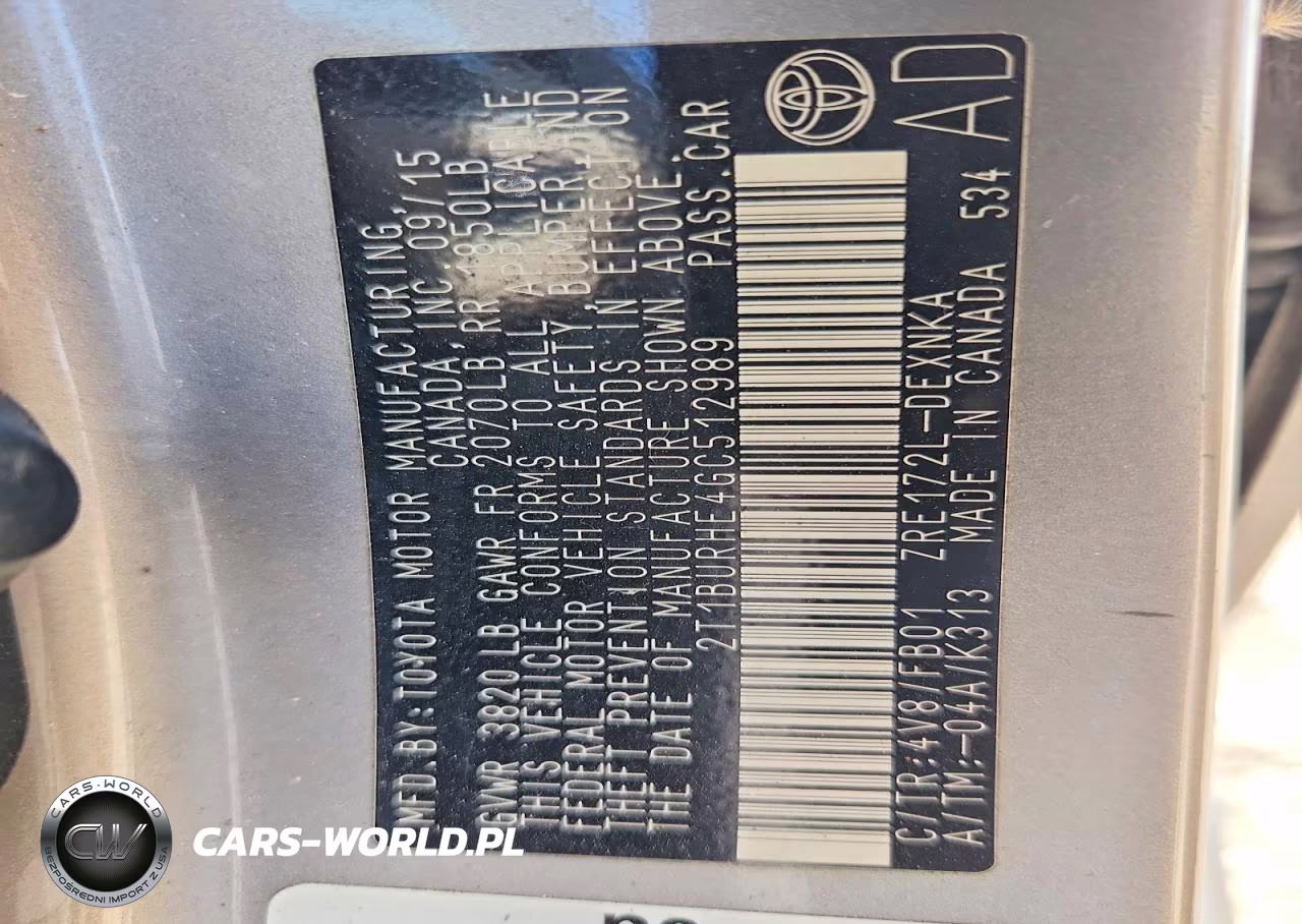 2016 Toyota Corrola VIN:2T1BURHE4GC512989 - 12