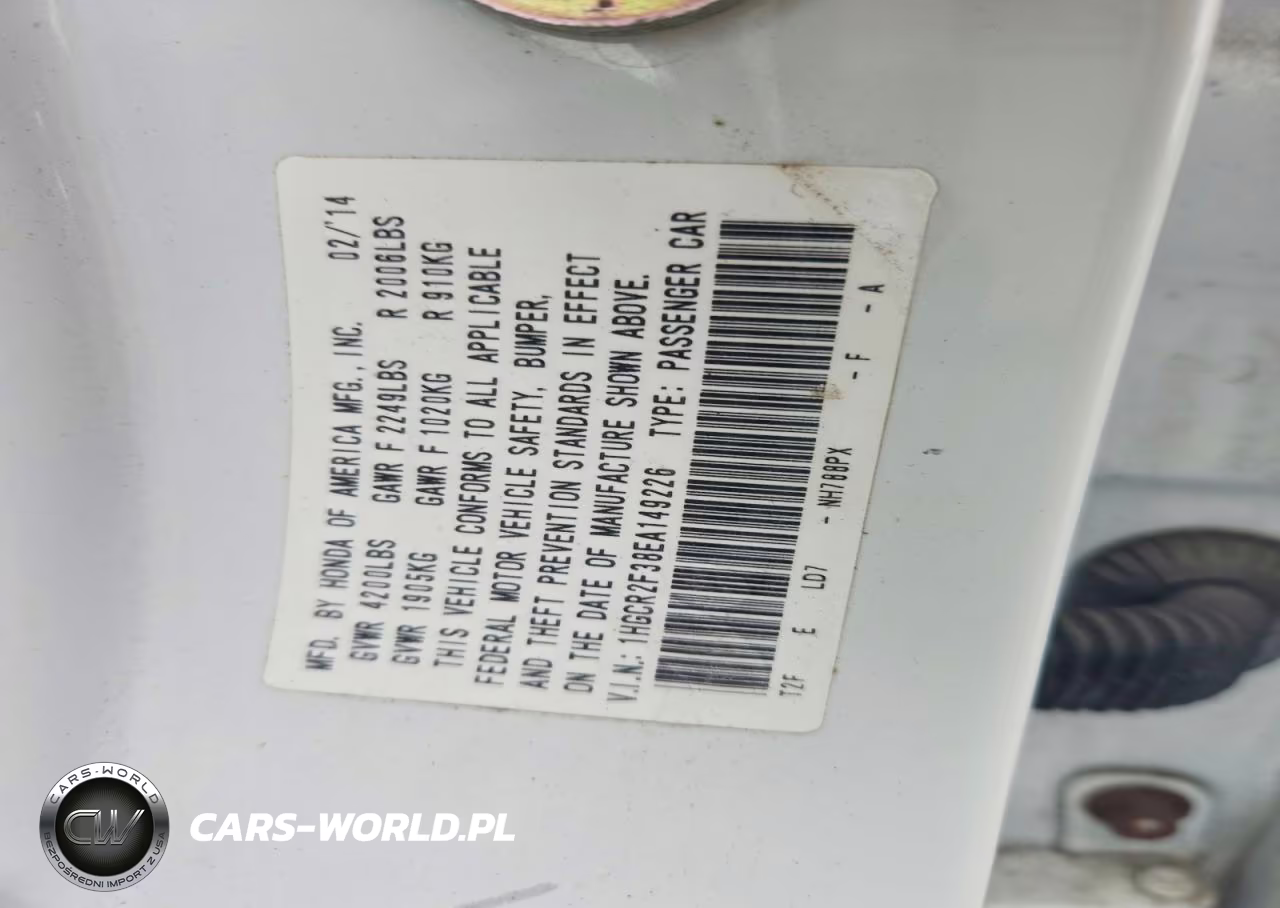 2014 Honda Accord Lx VIN:1HGCR2F38EA149226 - 12