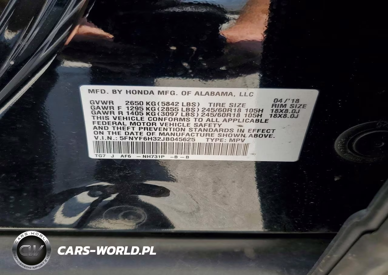 2018 Honda Pilot Ex VIN:5FNYF6H32JB045625 - 13