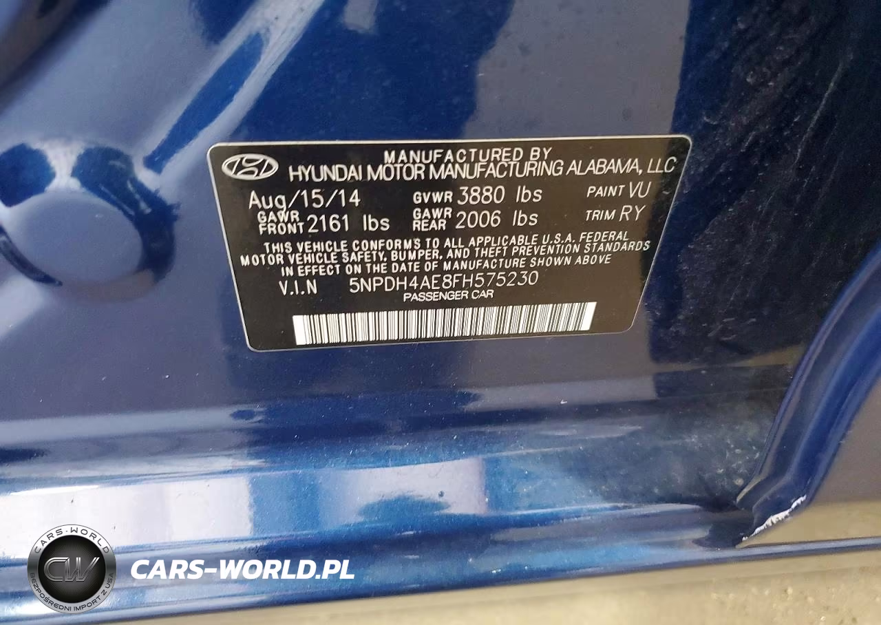 2015 Hyundai Elantra Se VIN:5NPDH4AE8FH575230 - 12