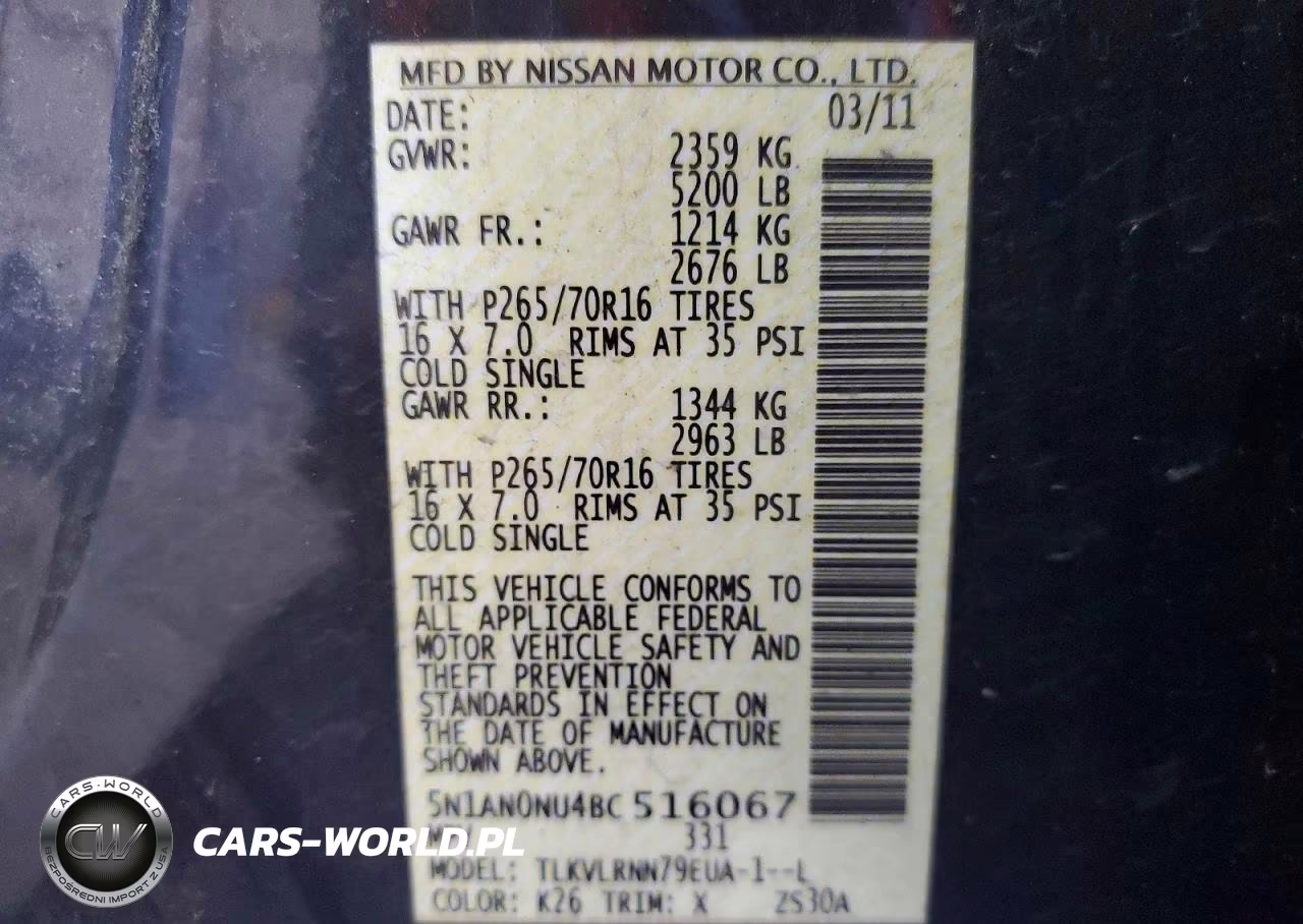2011 Nissan Xterra X VIN:5N1AN0NU4BC516067 - 13