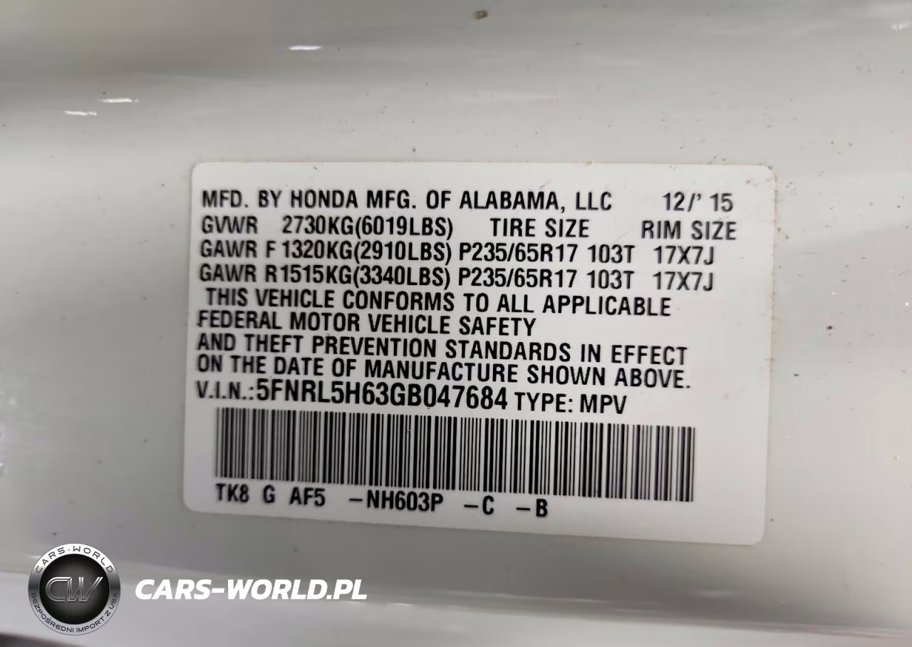 2016 Honda Odyssey Exl VIN:5FNRL5H63GB047684 - 13
