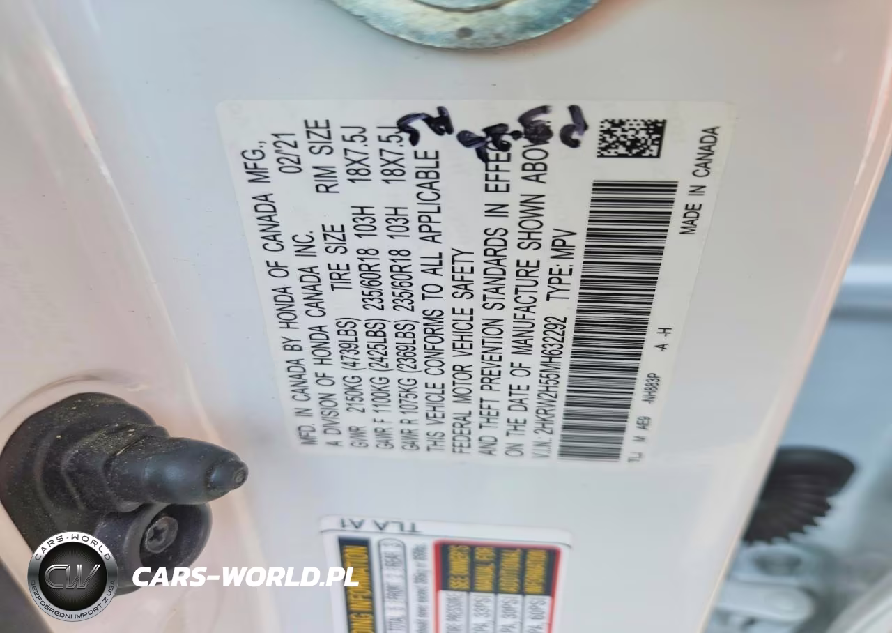2021 Honda Cr-V Ex VIN:2HKRW2H55MH632292 - 14