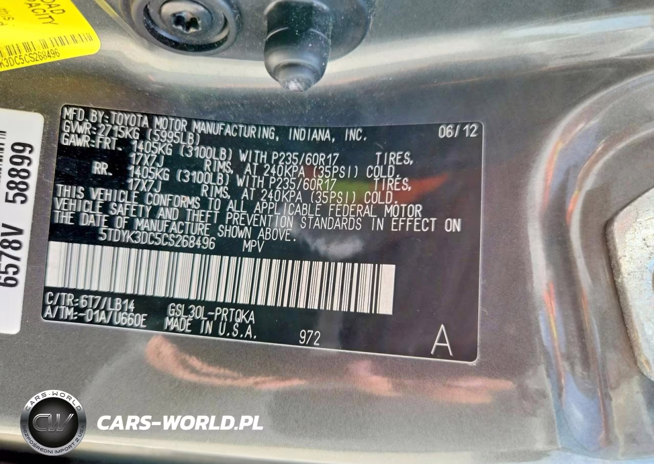 2012 Toyota Sienna Xle 8-Passenger VIN:5TDYK3DC5CS268496 - 14