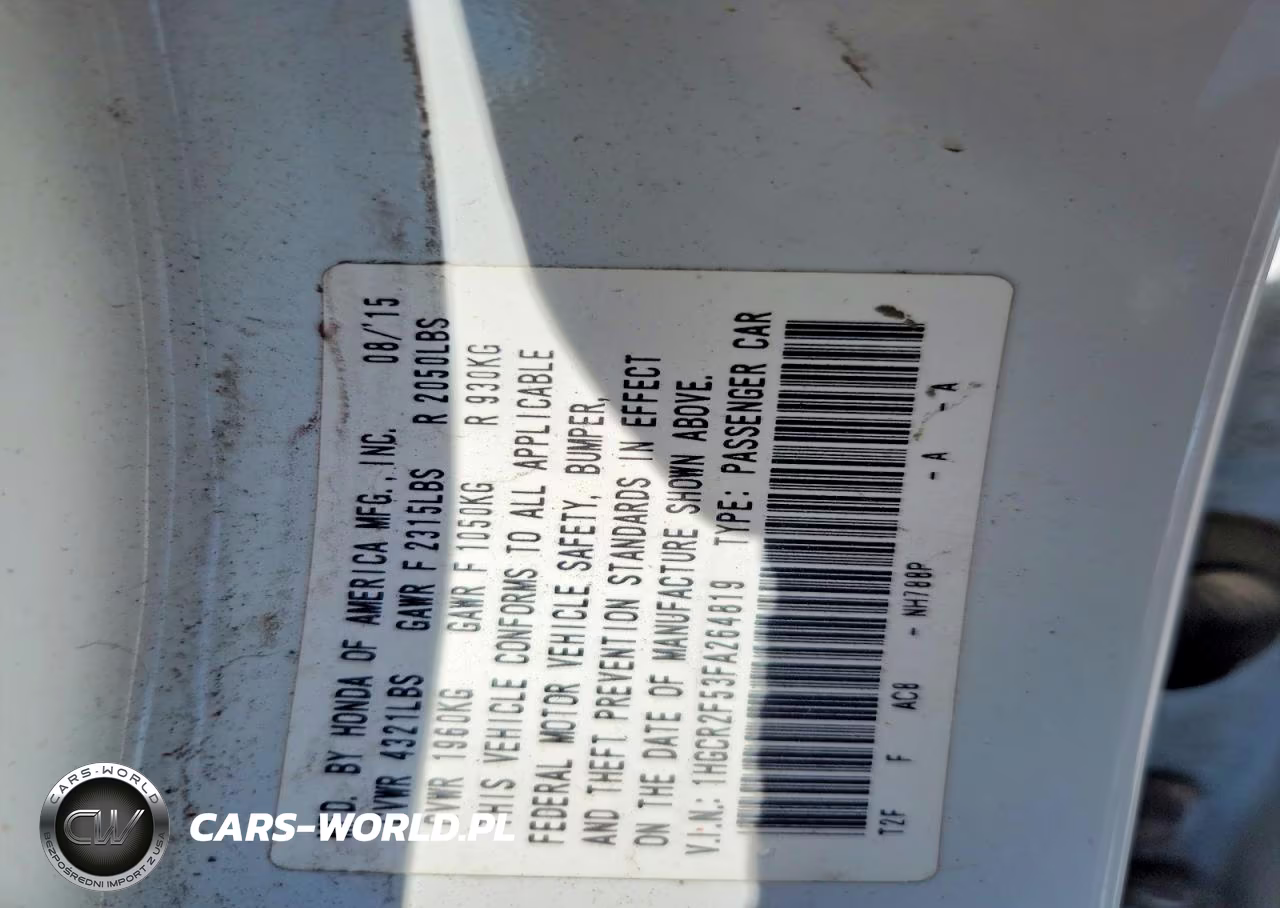 2015 Honda Accord Sport VIN:1HGCR2F53FA264819 - 13