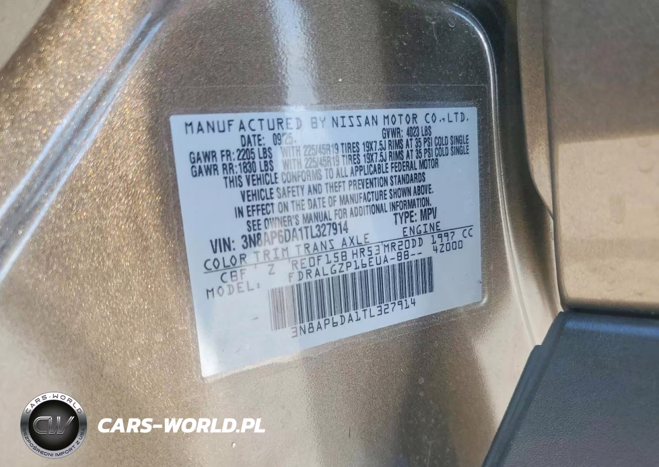 2026 Nissan Kicks Sr VIN:3N8AP6DA1TL327914 - 14
