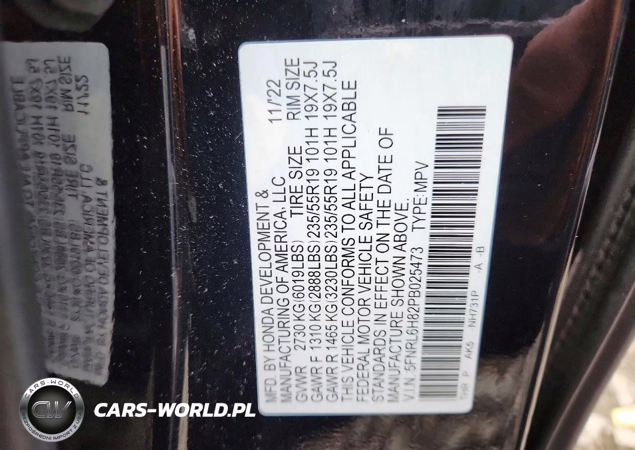 2023 Honda Odyssey Touring VIN:5FNRL6H82PB025473 - 13