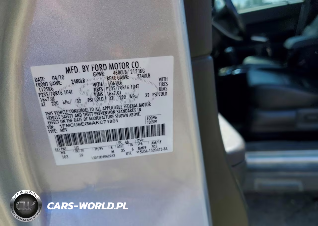 2010 Ford Escape Limited VIN:1FMCU9EG9AKC71801 - 13