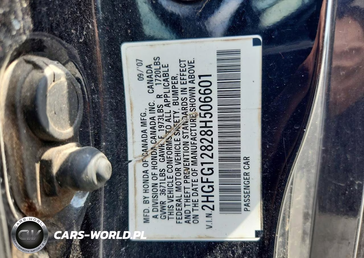 2008 Honda Civic Ex VIN:2HGFG12828H506601 - 12