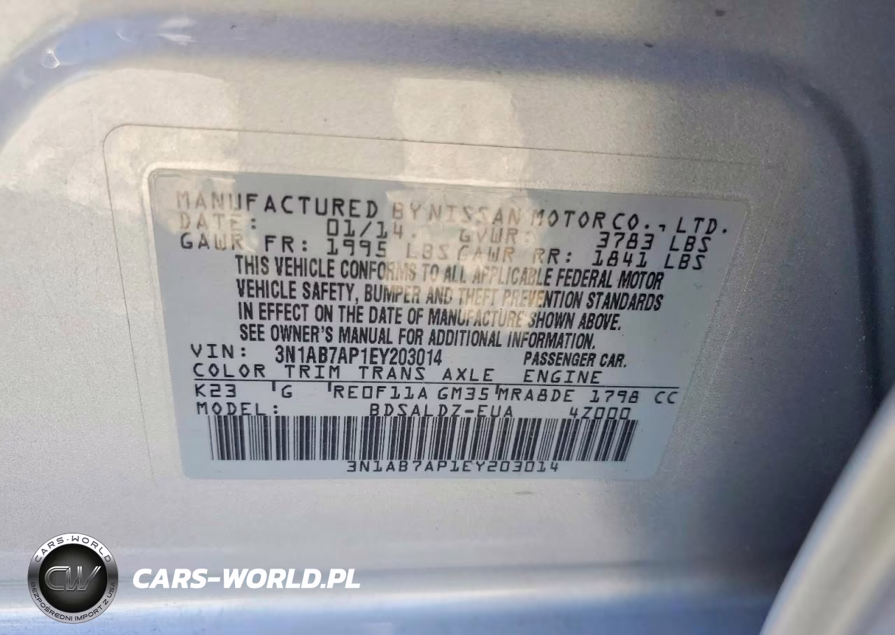 2014 Nissan Sentra Sv VIN:3N1AB7AP1EY203014 - 12