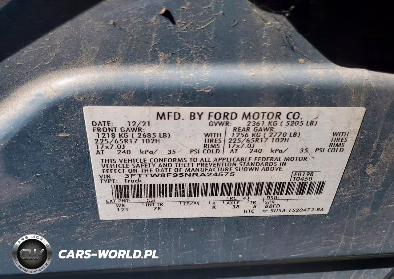 2022 Ford Maverick Xl VIN:3FTTW8F95NRA24575 - 14