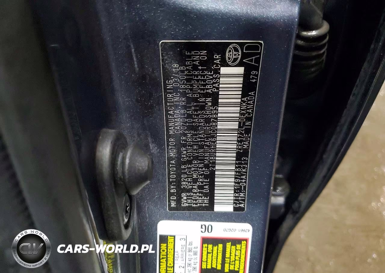 2018 Toyota Corolla Le VIN:2T1BURHE6JC087895 - 12
