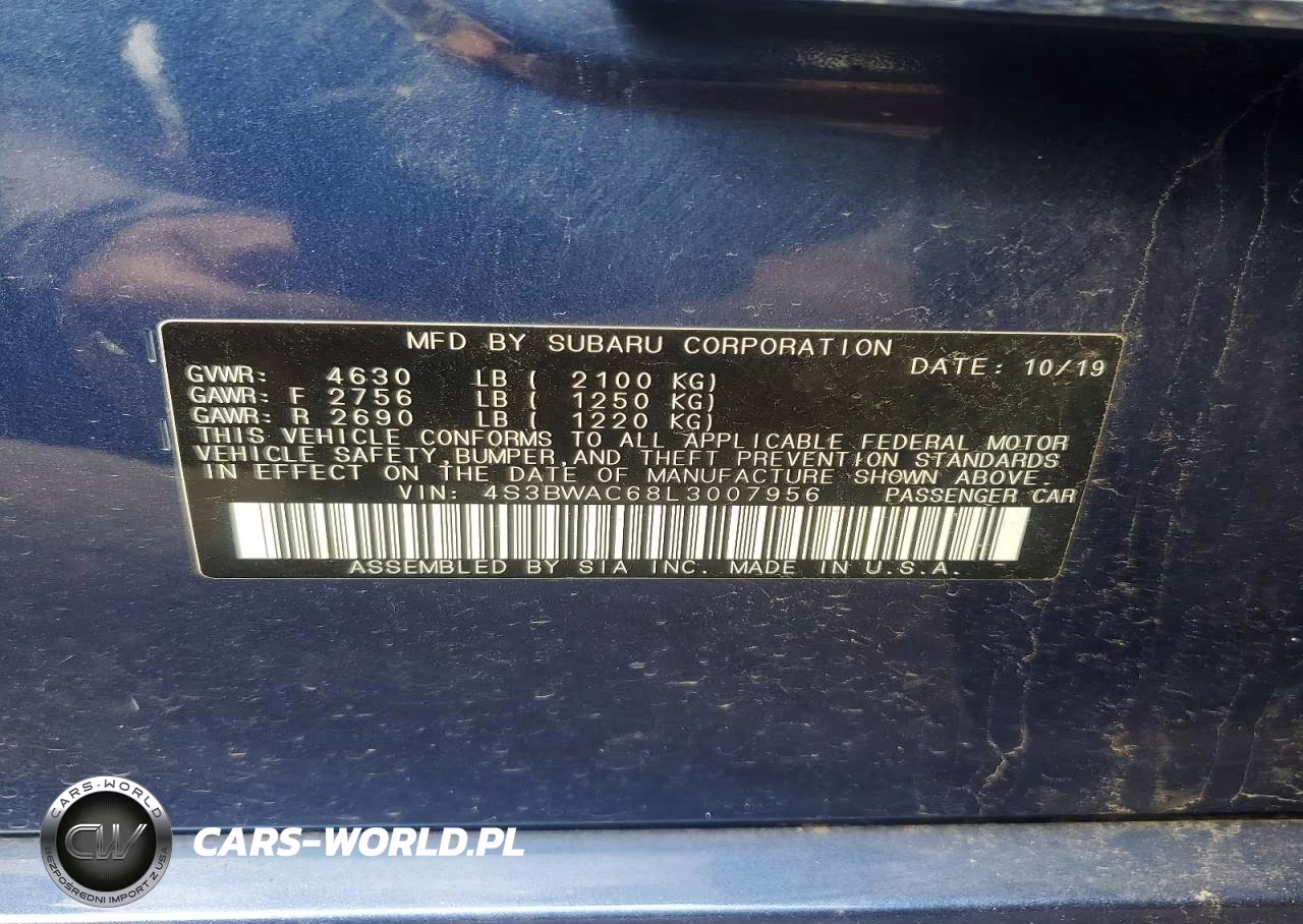2020 Subaru Legacy Premium VIN:4S3BWAC68L3007956 - 12