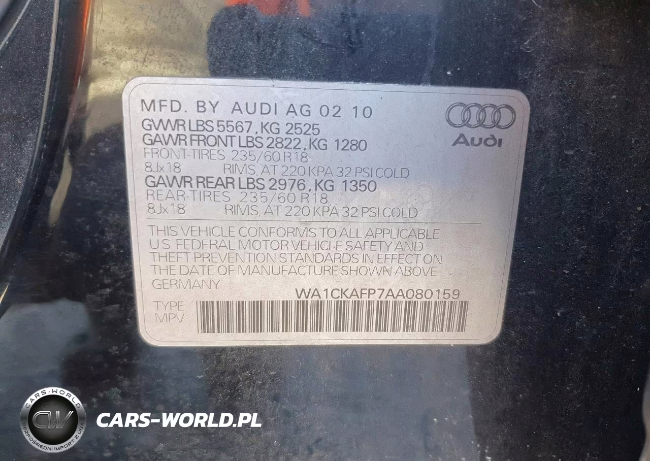2010 Audi Q5 Premium VIN:WA1CKAFP7AA080159 - 13